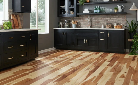 light hardwood floring in kitchen